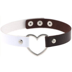 Generique Ras de cou HEART DUO Blanc-Marron